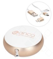anco Datenkabel Automatic 2in1 USB auf microUSB und Lightning 1m - gold 4051805654369 AN-100CR