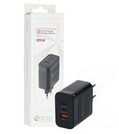 anco GaN Triple Wall Charger 2x USB-C, 1x USB-A 65W - black 4051805745098 AN-260TA