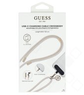 Guess Nylon Crossbody Strap with 4G Charm & USB-C Cabel 1,6m - beige 3666339543631 GUCCUCNY4GDE