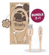 anco Bioly USB-A auf Lightning Daten- und Ladekabel MFI 1,5 m - ecru 2+1 Aktion