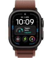 Apple Watch Ultra 4 49 mm 5G Titan Schwarz Burgunder Alpine Loop Small - schwarz
