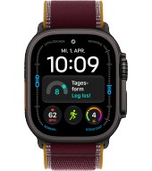 Apple Watch Ultra 4 49 mm 5G Titan Schwarz Burgunder Trail Loop  M/L - schwarz
